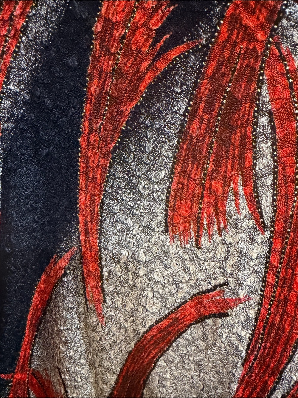 Notations Red, Black & Gray Abstract Brushstroke Long Sleeve Top - Picture 3 of 9